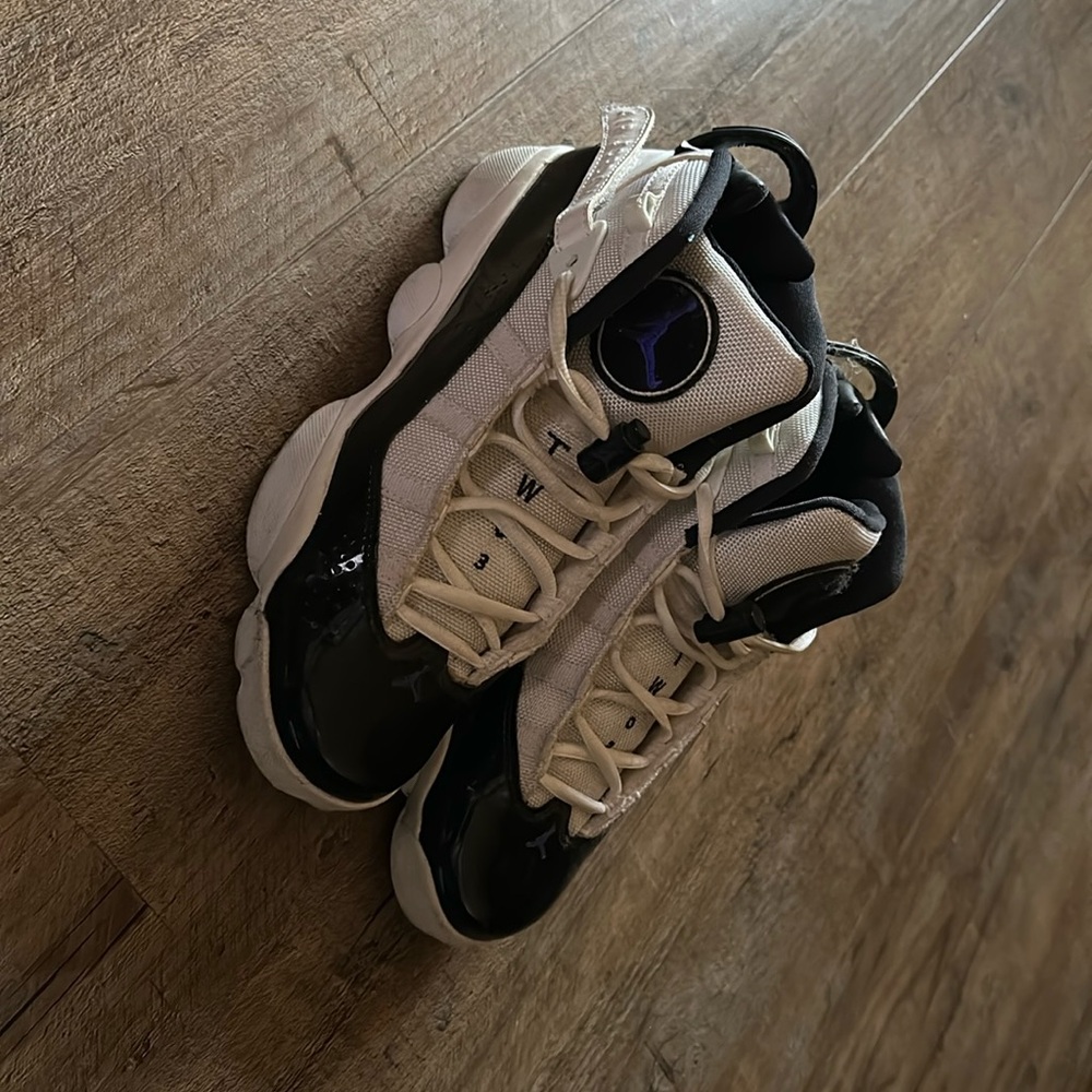 Black and white Jordans